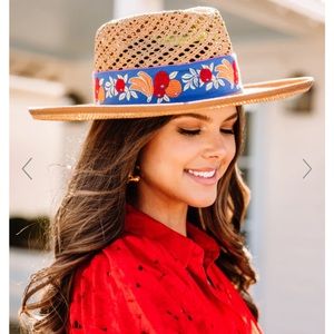 Olive and Pique Straw Banded Hat